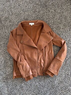 Grace & Lace Rust Suede Moto Jacket